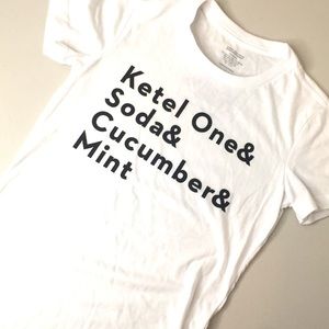 White Graphic Short Sleeve Tee - Ketel One Text